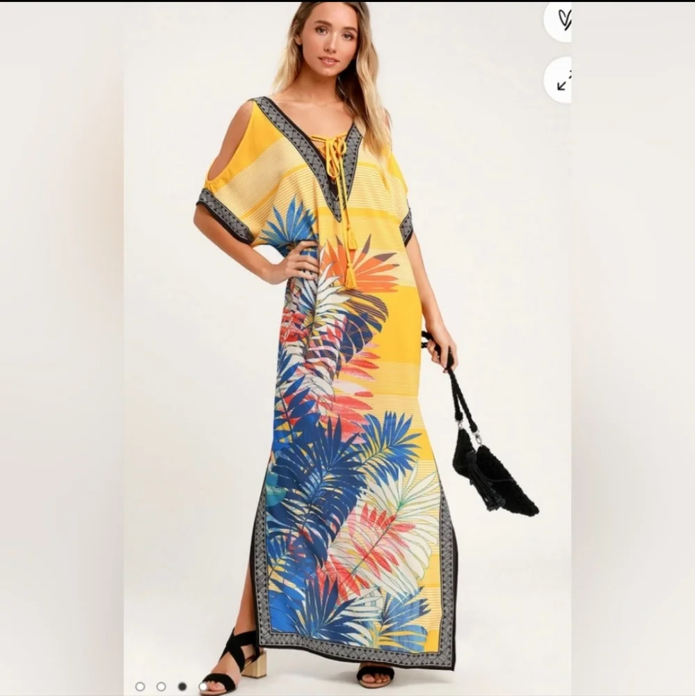 💙Lulu's Totally Tropical Kaftan Maxi Dress💙 - Picture 1 of 11